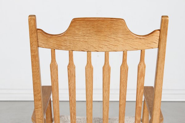 Razor Blade Rocking Chair in Oak and Sheepskin by Henning Kjærnulf for Eg Møbler, 1970s-QQ-1718278