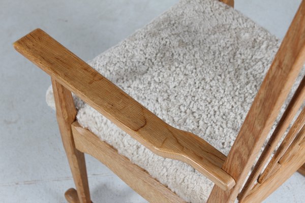 Razor Blade Rocking Chair in Oak and Sheepskin by Henning Kjærnulf for Eg Møbler, 1970s-QQ-1718278