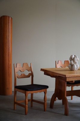 Razorblade Dining Chairs in Oak & Cowhide attributed to Henning Kjærnulf, 1960s, Set of 8-MXF-1761450