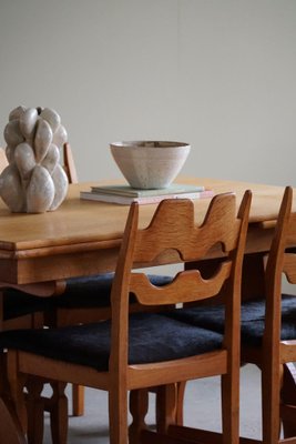 Razorblade Dining Chairs in Oak & Cowhide attributed to Henning Kjærnulf, 1960s, Set of 8-MXF-1761450