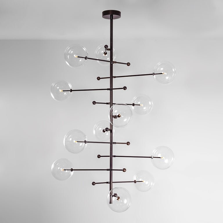 RD15 12 Arms Black Gunmetal Hanging Lamp by Schwung