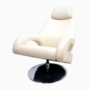 Real Leather Swivel Armchair-BVM-1726214