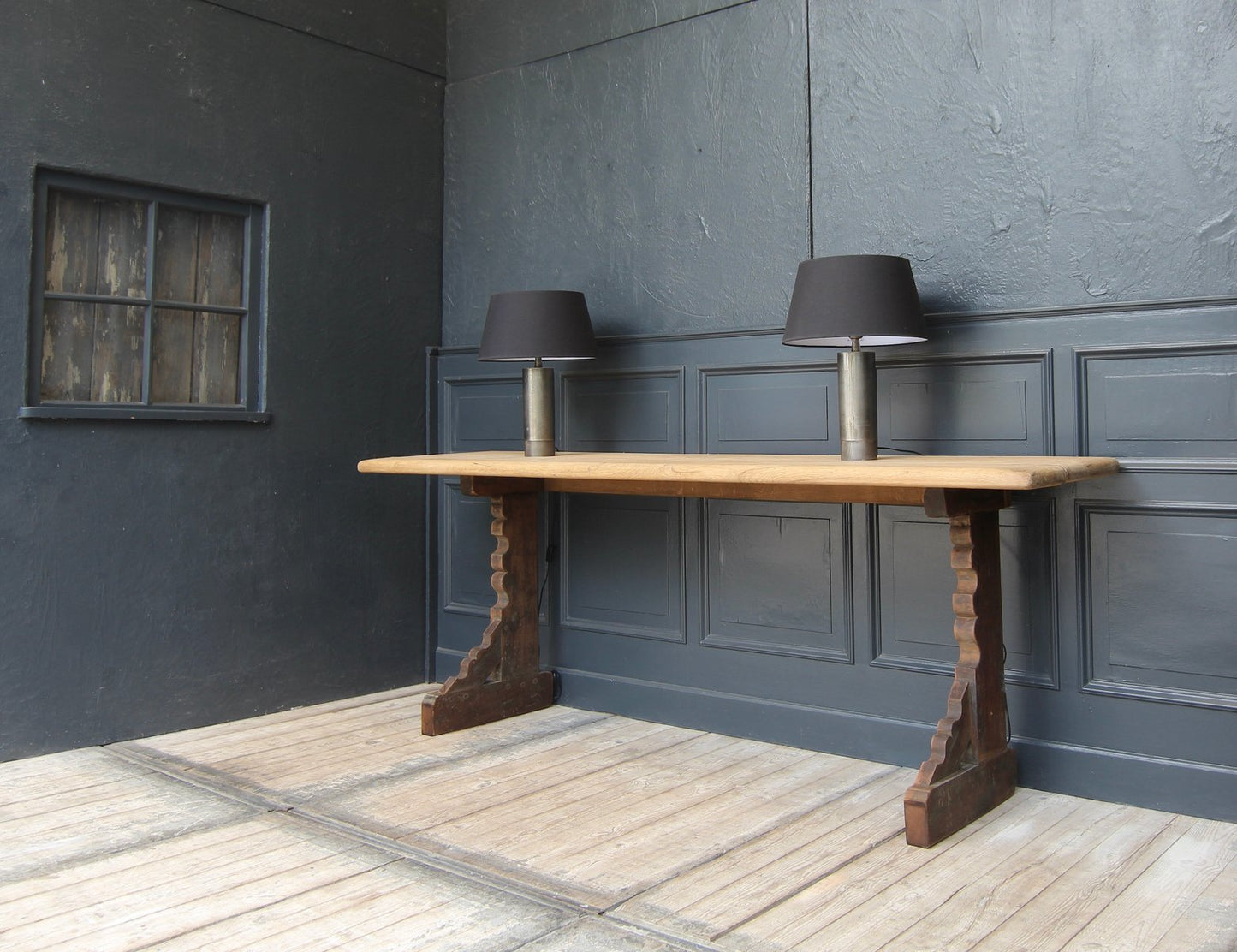 Reclaimed Oak Console Table, 2010s