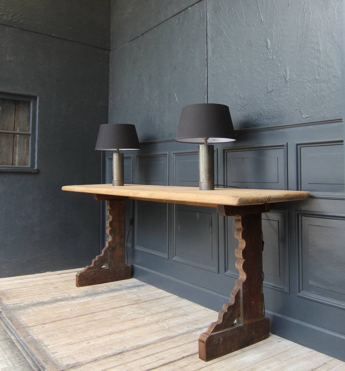 Reclaimed Oak Console Table, 2010s