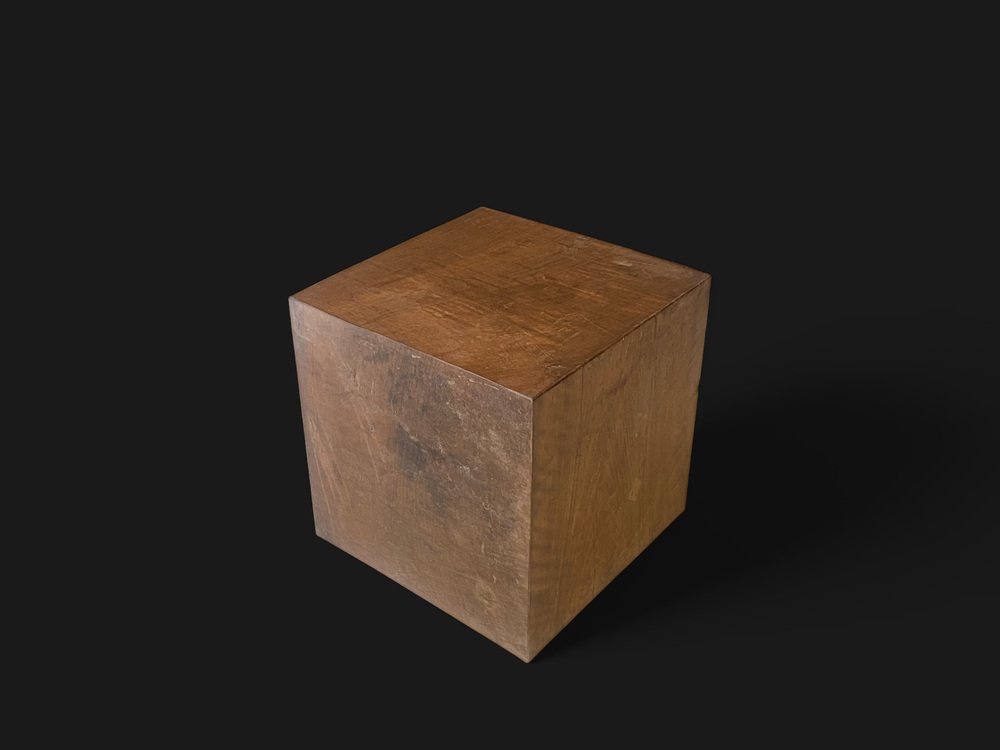 Reclaimed Walnut Cube Stool