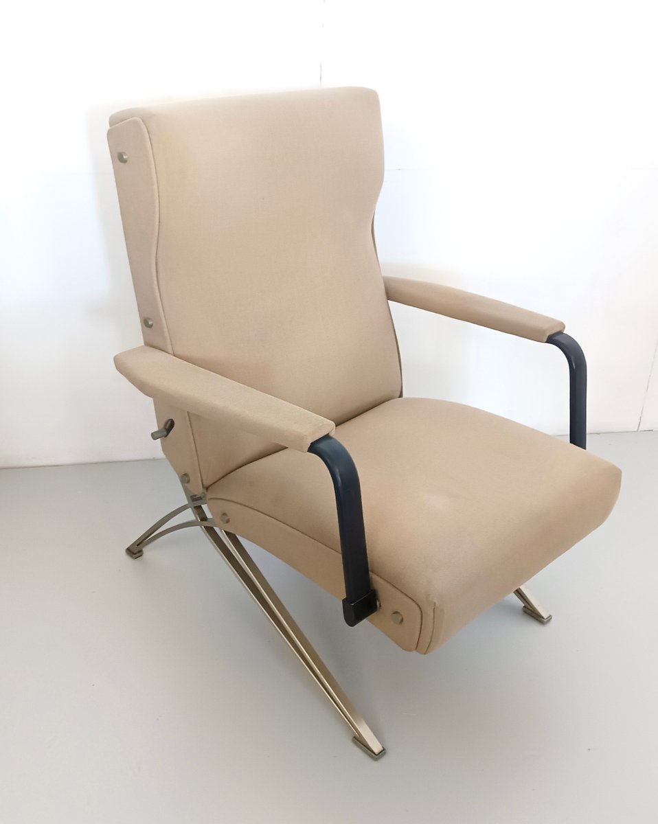 Reclining Beige Chair by Giulio Moscatelli for Formanova, 1960s