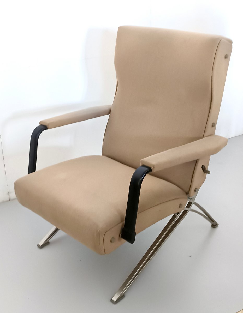 Reclining Beige Chair by Giulio Moscatelli for Formanova, 1960s