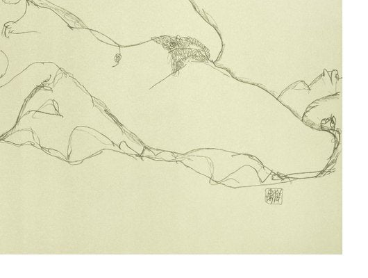 Reclining Nude, Left Leg Raised - 2000s - Lithograph After Egon Schiele 2007-ZCI-757954