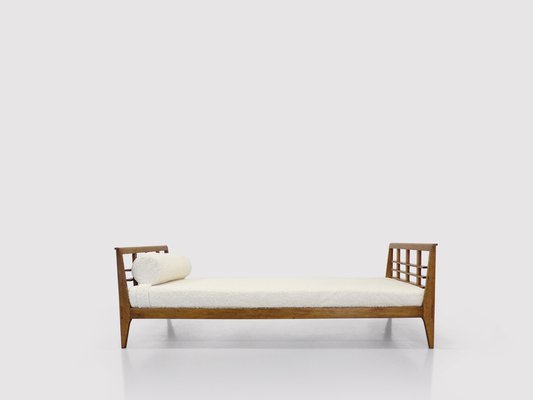 Reconstruction Oak & Fabric Daybed by Rene Gabriel, 1950s-PDW-1396869