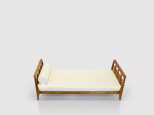 Reconstruction Oak & Fabric Daybed by Rene Gabriel, 1950s-PDW-1396869