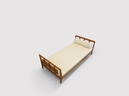 Reconstruction Oak & Fabric Daybed by Rene Gabriel, 1950s-PDW-1396869