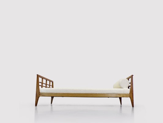 Reconstruction Oak & Fabric Daybed by Rene Gabriel, 1950s-PDW-1396869