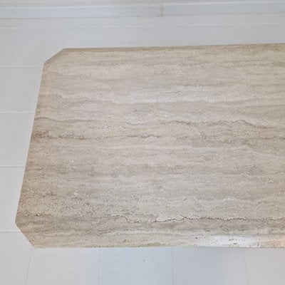 Rectangle Travertine Coffee Table, Italy, 1980s-RQL-2017577