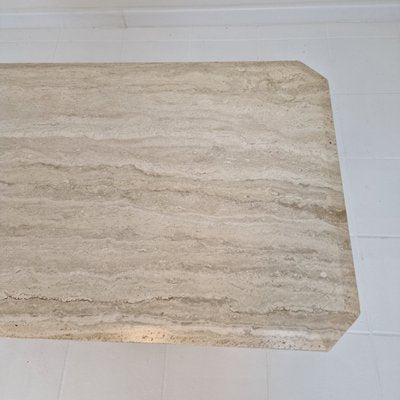 Rectangle Travertine Coffee Table, Italy, 1980s-RQL-2017577