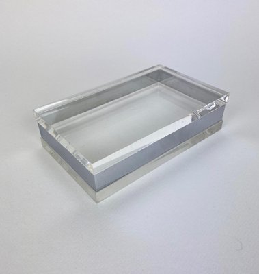 Rectangular Acryllic Glass and Chrome Box, Italy, 1970s-LYQ-1171593