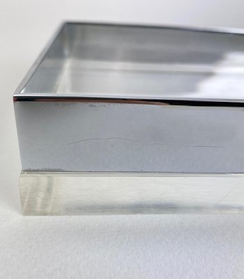 Rectangular Acryllic Glass and Chrome Box, Italy, 1970s-LYQ-1171593