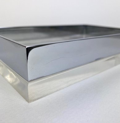 Rectangular Acryllic Glass and Chrome Box, Italy, 1970s-LYQ-1171593