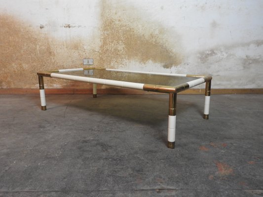 Rectangular Brass and Smoked Glass Coffee Table from Banci, 1970s-ZLY-646918