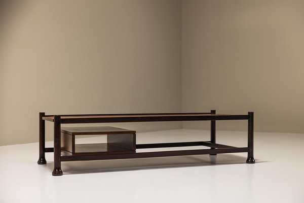 Rectangular Coffee Table Veneered in Rosewood, Italy, 1960s-UQV-1811033