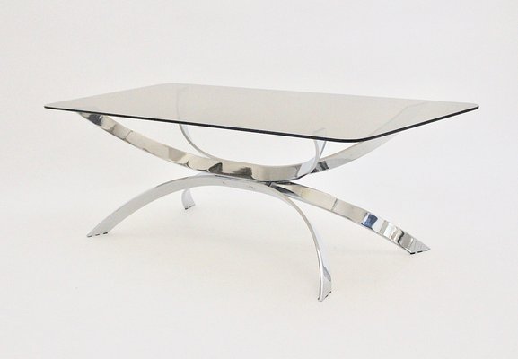 Rectangular Coffee Table with Smoked Glass Top, 1970s-NB-1789233