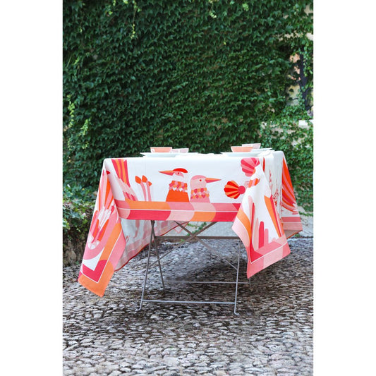 Rectangular Cotton and Linen Donna Corail Tablecloth for 6 People by Alto Duo