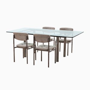 Rectangular Dining Table Andrè with Chairs, 1960s, Set of 5-EZZ-1822584