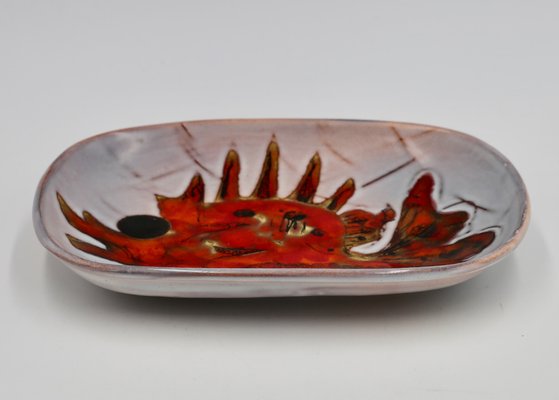 Rectangular Dish with Fish Decor by Monique Brunner, 1960s-EIA-1802167