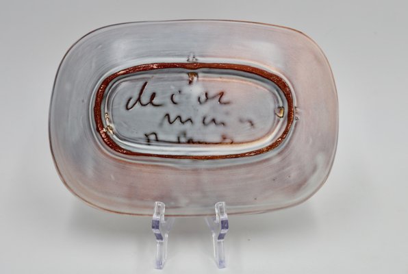 Rectangular Dish with Fish Decor by Monique Brunner, 1960s-EIA-1802167