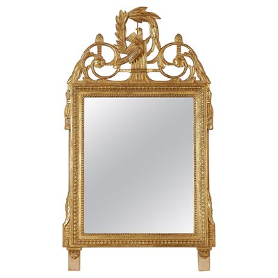 Rectangular Gold Foil Hand-Carved Wooden Mirror, 1970-UZ-862864