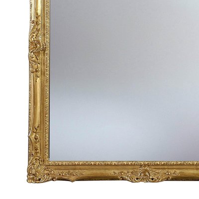 Rectangular Gold Foil Hand-Carved Wooden Mirror, 1970s-UZ-862844