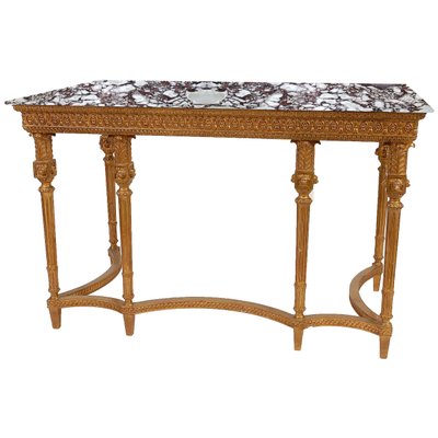 Rectangular Gold Foil Marble Spanish Console-UZ-862796