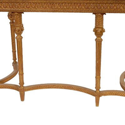 Rectangular Gold Foil Marble Spanish Console-UZ-862796