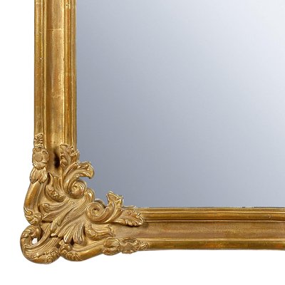 Rectangular Gold Hand-Carved Wooden Mirror, 1970-UZ-862869