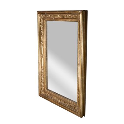 Rectangular Gold Hand Carved Wooden Mirror, Spain, 1970s-UZ-1003987