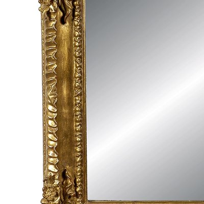 Rectangular Gold Hand-Carved Wooden Mirror, Spain, 1970s-UZ-862832