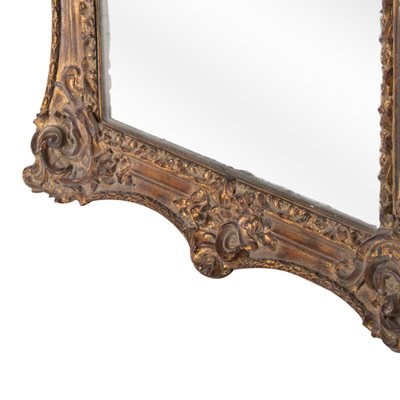 Rectangular Gold Hand Carved Wooden Mirror, Spain, 1970s-UZ-1003989