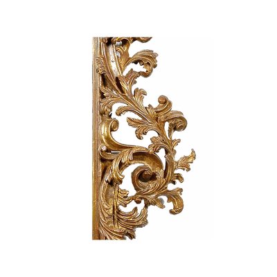 Rectangular Handcrafted Gold Foil Wood Mirror, Spain, 1970s-UZ-862763