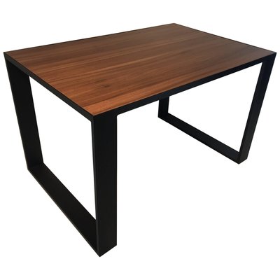 Rectangular Iron Cube Table with Embedded Wood Top-PSK-1002433