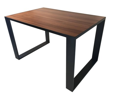 Rectangular Iron Cube Table with Embedded Wood Top-PSK-1002433