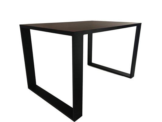 Rectangular Iron Cube Table with Embedded Wood Top-PSK-1002433