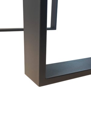 Rectangular Iron Cube Table with Embedded Wood Top-PSK-1002433