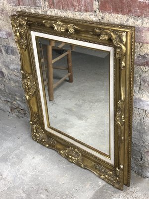 Rectangular Louis XV Style Mirror in Gilded Wood-RWZ-1293497