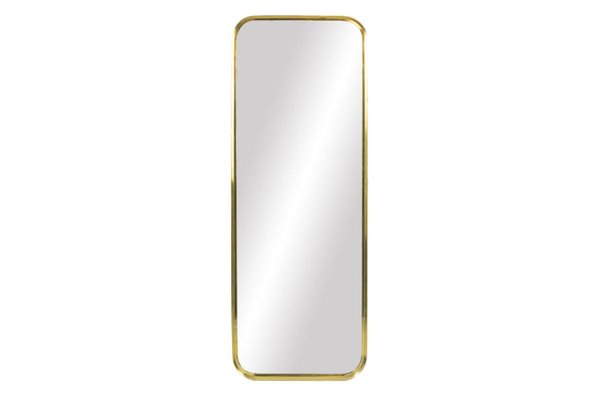 Rectangular Mirror in Brass, 1970s-CEJ-674357