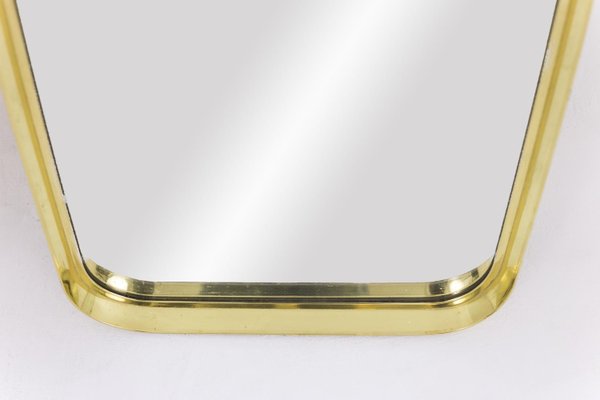 Rectangular Mirror in Brass, 1970s-CEJ-674357