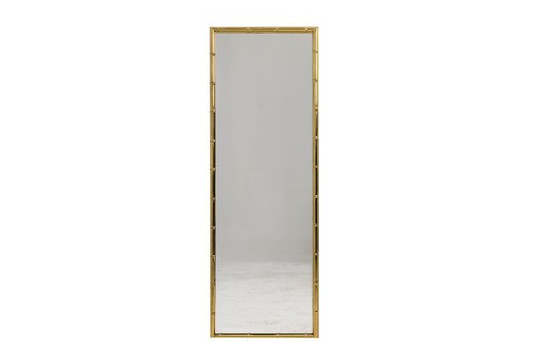 Rectangular Mirror in Gilt Brass, 1970s-CEJ-975046