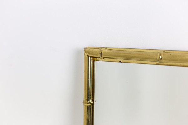 Rectangular Mirror in Gilt Brass, 1970s-CEJ-975046