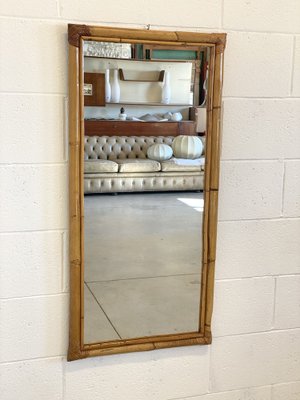 Rectangular Mirror in Wicker and Bamboo, 1970s-NPC-1768995