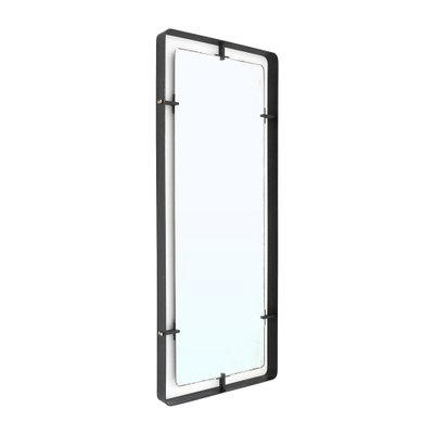 Rectangular Mirror with Black Metal Frame by Santambrogio E De Berti, 1950s-EZ-1811066