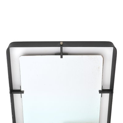 Rectangular Mirror with Black Metal Frame by Santambrogio E De Berti, 1950s-EZ-1811066