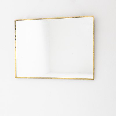 Rectangular Mirror with Brass Frame, 1950s-SXX-1808377